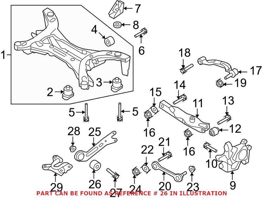 SAAB Trailing Arm Bushing - Rear 24452034